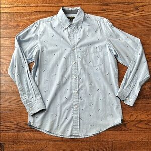 Club Room Blue Casual Button Down Shirt